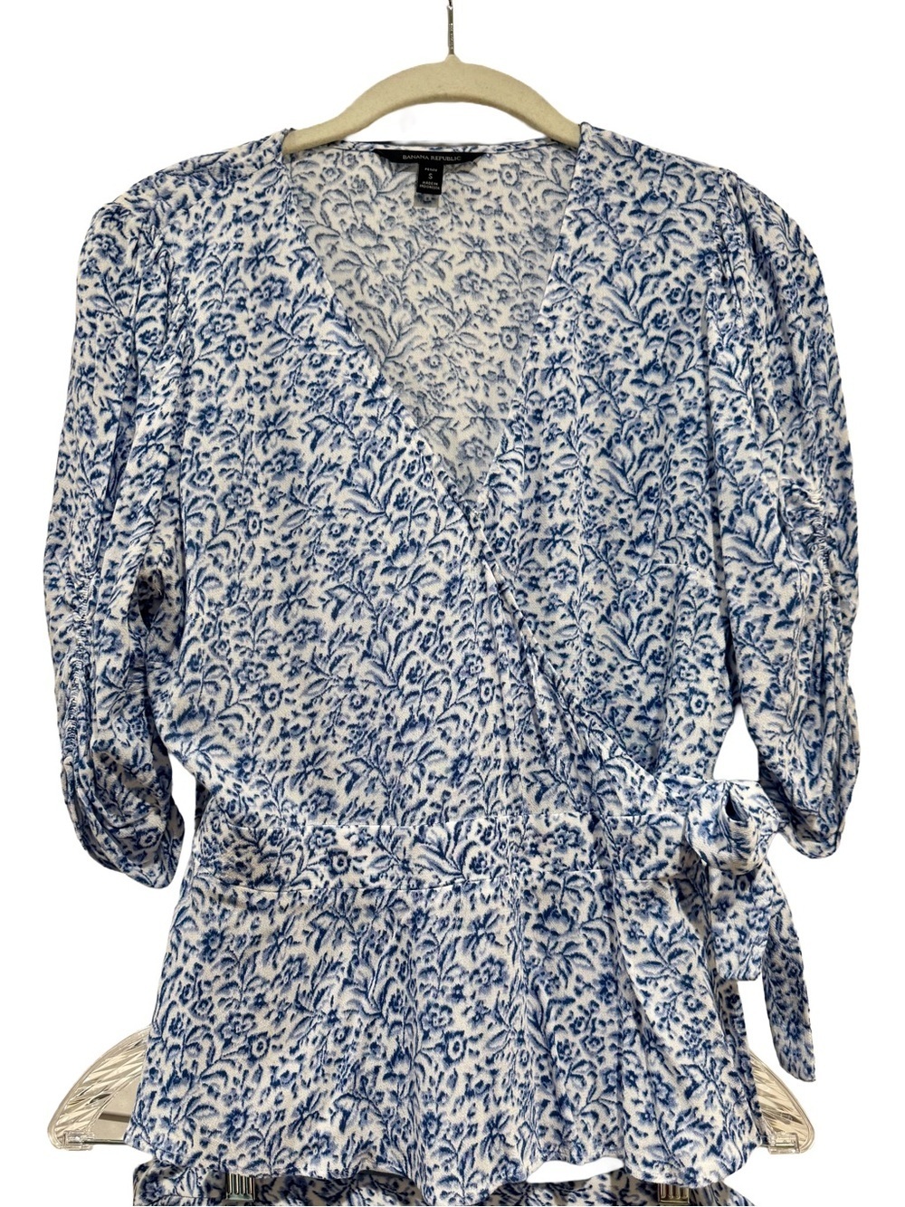 Banana Republic Petite 2-Piece Blue & White Floral Set - Petite Small / 8 - Picture 3 of 10